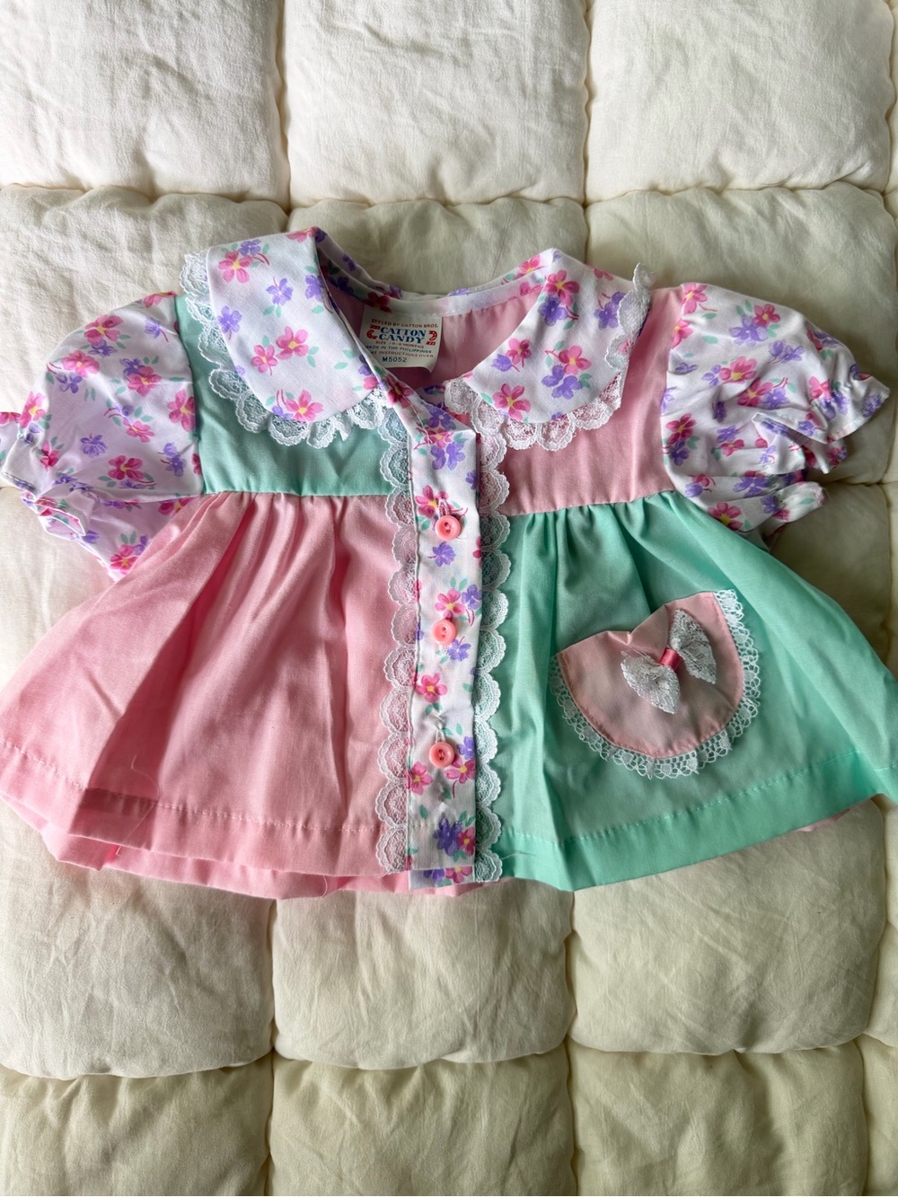 VINTAGE Cotton Candy Baby Dress 0-6 Months